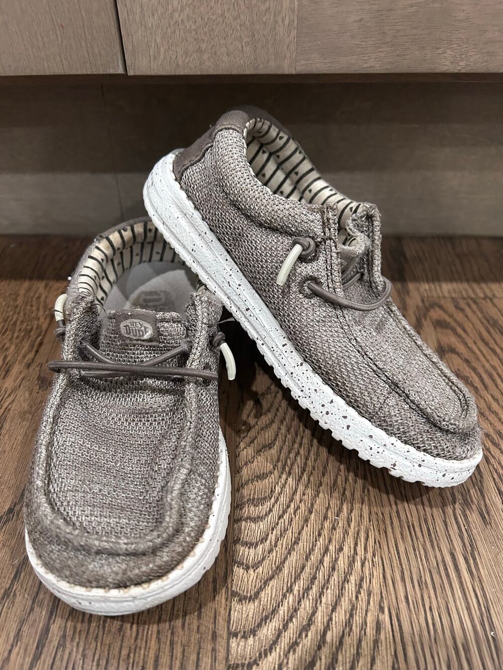 HeyDude Wally Stretch Sox Toddler Sz 12 Gray SlipOn Loafers Casual Sneakers BTS